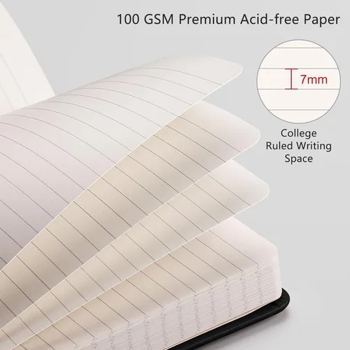 Miniatura 3 de RETTACY Cuaderno rayado, paquete de 2, 192 páginas numeradas por paquete, tamaño mediano A5 (5.7 x 8.3 pulgadas), para hombres y mujeres, escritura