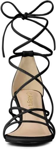 Miniatura 3 de Allegra K Sandalias con cordones y tacón de gatito para mujer