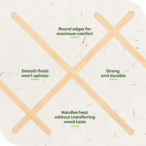 Miniatura 4 de Agitadores de café y bebidas de madera de abedul de 7 pulgadas (paquete de 1000 unidades) ecológicos, ideales para tu rincón de café.