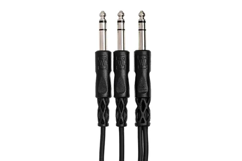 Miniatura 3 de Hosa Cable CYS-103 Y, 14 de pulgada TRS a doble 14 en TRS, 3 pies