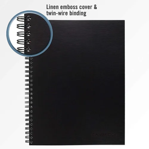 Miniatura 3 de Cambridge Notebook, legal gobernado, 6-1 / 2 "x 9-1 / 2", cable, negro, paquete de 2 (73599)