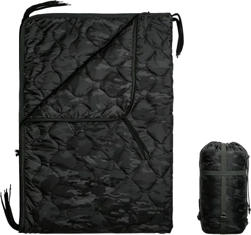 Miniatura 9 de Forro de poncho de camuflaje, manta militar, saco de dormir militar, con una bolsa de transporte de compresión, para viajes, senderismo, campamento