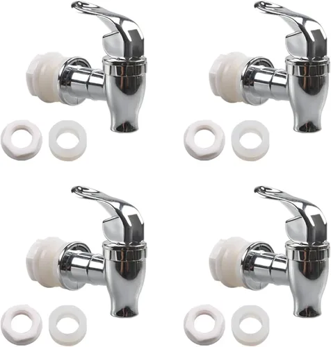 Miniatura 7 de 2 piezas de espita de repuesto para dispensador de bebidas, dispensador de bebidas, grifo de plástico plateado para tarro de vidrio, dispensador