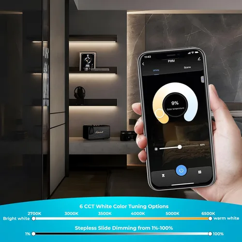Miniatura 5 de Iluminación inteligente VST bajo gabinete de 6 barras - UL listada CRI 93+ Tiras de luz COB ajustables, compatibles con Alexa y Google Home, control