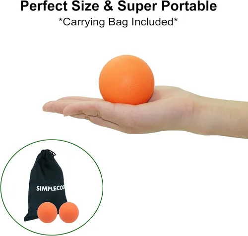 Miniatura 3 de Pelota de masaje pequeña y dura, paquete de 2. Bolas de lacrosse tamaño de bola para fascia, punto de gatillo, tejido profundo, liberación Naranja