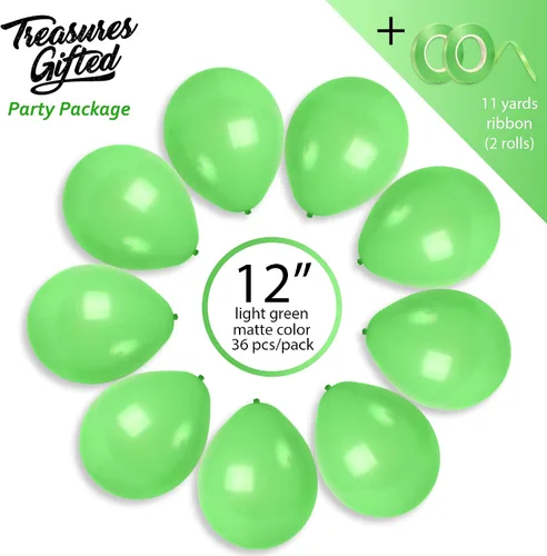 Miniatura 2 de Treasures Gifted - Globos de un solo color mate, Verde claro