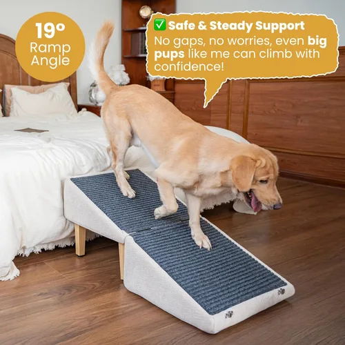 Miniatura 2 de Rampa para perros 3 en 1 con almacenamiento – Escaleras para mascotas para perros y gatos, suave para las articulaciones de mascotas mayores