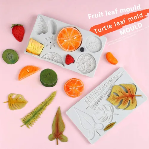 Miniatura 4 de Rolin Roly Moldes de silicona para pasteles de fondant, molde de silicona 3D para dulces, tortuga, hoja, moldes reutilizables, proyectos