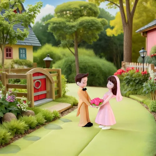 Miniatura 4 de Adornos de muñeca de pareja de boda de 1.9 pulgadas, figuras de novia y novio, adornos de resina para decoración de mesa de fiesta de boda