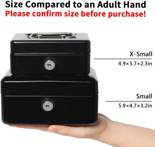 Miniatura 5 de Decaller - Caja de dinero con ranura para niños, caja de dinero pequeña con bandeja para dinero y cerradura de llave, 6 1/5 pulgadas x 5 pulgadas x
