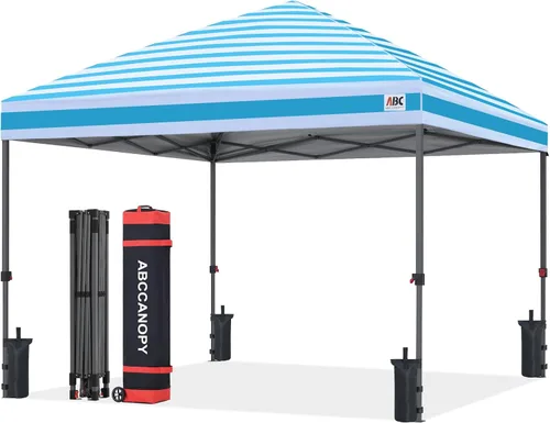 Miniatura 64 de ABCCANOPY Tienda de campaña desplegable de 10 x 10, refugio instantáneo de fácil instalación con bolsa con ruedas, toldo resistente al aire libre