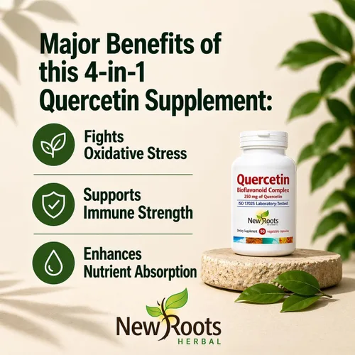 Miniatura 8 de NEW ROOTS HERBAL Cápsulas de quercetina con bromelina Fórmula 4 en 1 con quercetina, bromelina, bioflavonoides y rutina Suplemento de apoyo