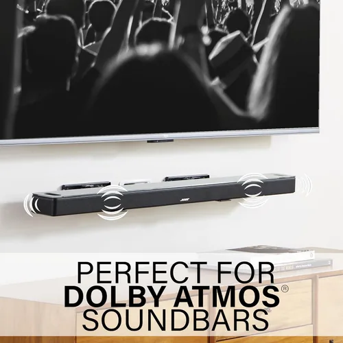 Miniatura 8 de SANUS Paquete de sistema de sonido premium: soporte de pared universal extensible para barra de sonido + soportes de altavoz de altura ajustable