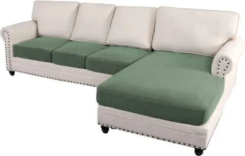 Miniatura 12 de ADPON Fundas de sofá modular, funda de cojín para sofá o sillón en forma de L, funda separada para sofá seccional izquierdo o derecho (1 diván, gris)