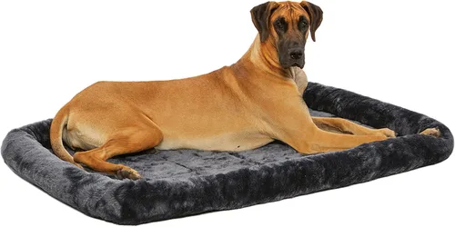 Miniatura 8 de Cama para mascotas MidWest Bolster, ideal para cajas de metal para perros, se puede lavar a máquina y secar, Gris carbón