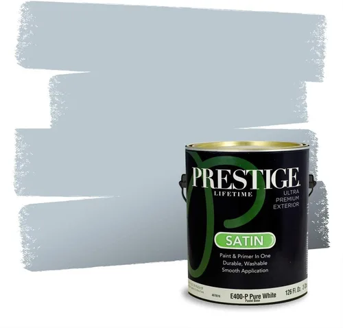 Miniatura 1413 de Pintura Exterior + imprimación PRESTIGE, todo-en-uno, 1 galón, acabado mate, color comparable al Valspar* Royal Gray* VS151-Gris real