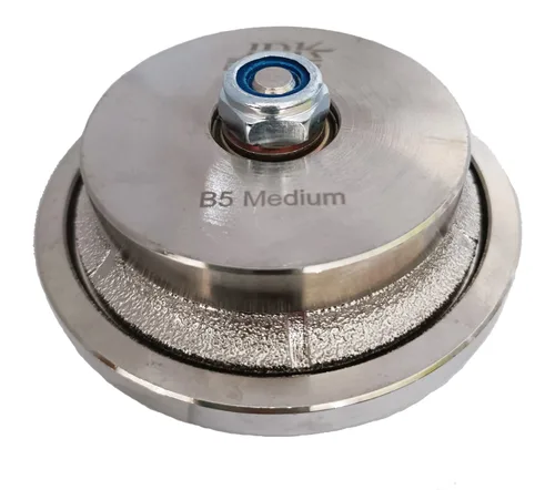 Miniatura 9 de JDK B5 Diamond Hand Profiler Wheel Broca de enrutador soldado al vacío grueso 5/8 ''-11 rosca Demi Half Bullnose 3/16 pulgadas forma para piedra
