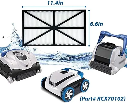Miniatura 2 de Poolzilla Cartuchos de filtro de repuesto para limpiador robótico de piscinas, compatibles con RCX70101PAK2, eficiente y reutilizable