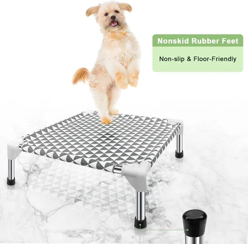 Miniatura 5 de Kuntrust Cama Elevada para Perros de Exterior Actualizada Catre para Mascotas Elevado Cama Refrescante para Cachorros Cama Elevada para Perros