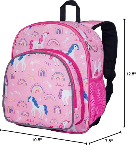 Miniatura 9 de Wildkin Mochila infantil de 12 pulgadas, acolchada, ajustable, ideal para guardería y viajes, unicornios arcoíris