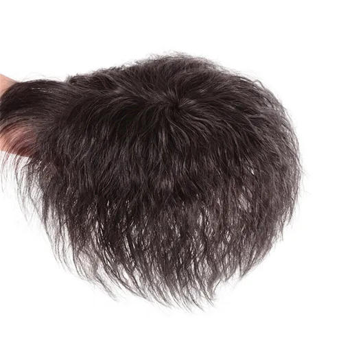 Miniatura 8 de RemeeHi Peluca de cabello humano rizado natural de repuesto esponjoso sin costuras con clip en la parte superior para mujeres, cabello fino, grande