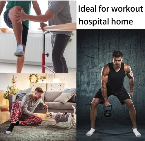 Miniatura 2 de Calcetines antideslizantes de yoga con agarre acolchado para pilates, barre para entrenamiento en casa, hospital, calcetines antideslizantes