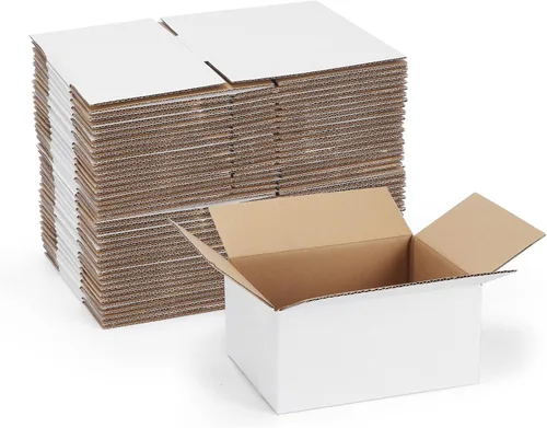 Paquete de 40 cajas de envío pequeñas de 8x6x4 pulgadas, caja de correo de cartón corrugado blanca para envío, embalaje, negocios