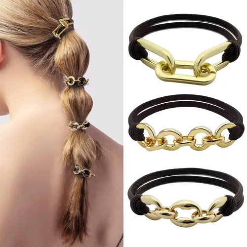 Miniatura 6 de Pulseras para el cabello, bonita pulsera elástica de nailon con colas de caballo para mujeres y niñas, soportes decorativos para cola de caballo