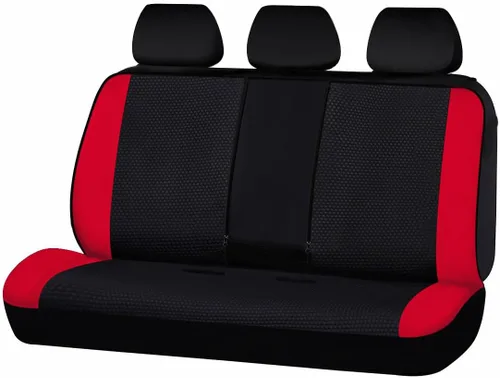 Miniatura 11 de Flying Banner Fundas para asiento trasero de coche, protectores de asiento de coche, con división 40/60 50/50 60/40 (negro y azul, valor)