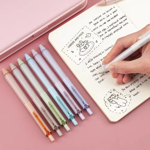 Miniatura 3 de WRITECH Bolígrafos retráctiles de tinta de gel: tinta negra de 0.028 in de punta fina media, punta extra suave, sin manchas de sangrado, bolígrafos