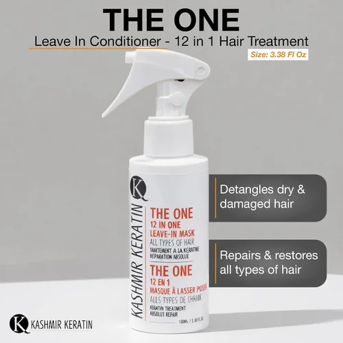 Miniatura 2 de Kashmir Keratin THE ONE - Acondicionador sin enjuague 12 en 1 en spray para el tratamiento del cabello (3.38 onzas líquidas) desenreda, suaviza