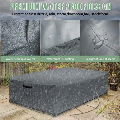 Miniatura 3 de Funda impermeable para muebles de exterior, funda modular para exteriores, fundas rectangulares para patio para juego de muebles de exterior, 110" L