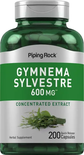 Piping Rock Gymnema Sylvestre Suplementos | 200 cápsulas | Extracto de hierbas concentrado | Sin OMG y sin gluten