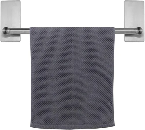 Miniatura 18 de NearMoon toallero de barra autoadhesivo de acero inoxidable para baño, soporte para colgar toallas en la pared, estilo contemporáneo, sin Níquel