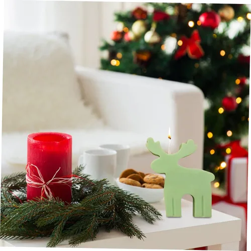 Miniatura 5 de TEHAUX Molde epoxi para velas de reno, suministros de fabricación de velas perfumadas, fáciles de desmoldar, para velas caseras de cera de abeja