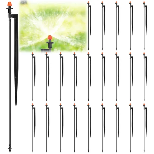 Miniatura 8 de Geelin 25 cabezales de riego de 180 grados con emisores de goteo de estaca de 12 pulgadas, micro pulverizador con tubo de riego de 1/4 pulgadas