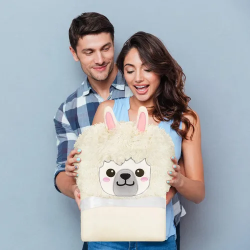 Miniatura 7 de Manta con Capucha de Llama Alpaca Usable para Adultos – Mullida Súper Suave Cálida Acogedora de Franela de Felpa y Sherpa Sudadera con Capucha Manta