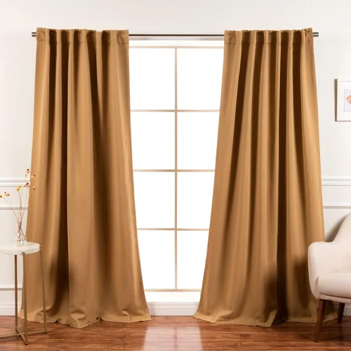 Miniatura 33 de Best Home Fashion Paneles de Cortinas Opacas Premium - Tratamiento de Ventana con Aislamiento Térmico Sólido Cortinas Opacas para Dormitorio