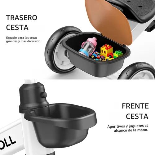 Miniatura 6 de Umatoll Triciclo para niños pequeños de 2 a 5 años, bicicleta ajustable para niños pequeños juguetes al aire libre, regalo de cumpleaños para niño
