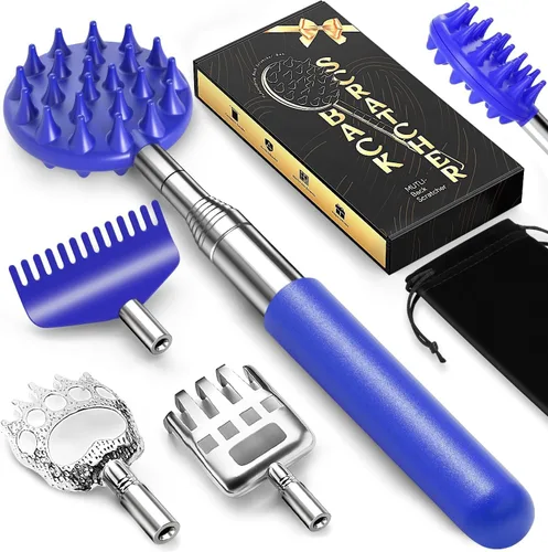 Miniatura 10 de TUKUOS Rascador telescópico de espalda con 5 cabezas desmontables, regalos para el día de San Valentín para él y hombres, puntas de rascado más