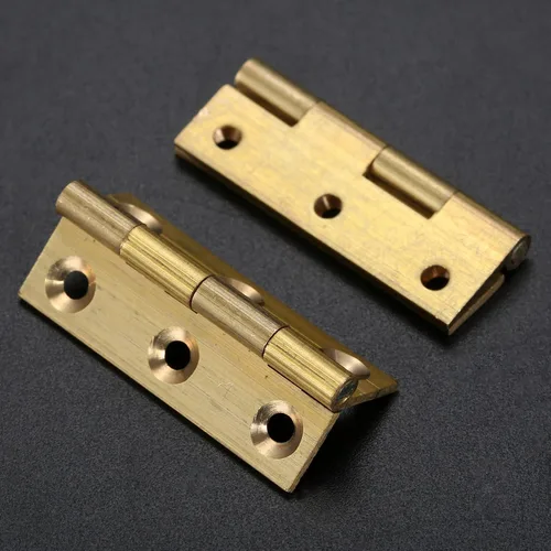 Miniatura 5 de dophee 4 mini bisagras de latón puro, bisagras plegables a tope para cajón, armario, puerta, joyero, muebles de madera, 2.5 pulgadas