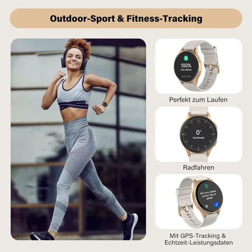 Miniatura 4 de Reloj inteligente para mujer con GPS integrado y Alexa (llamada/respuesta de llamada), rastreador de actividad AMOLED de 1.32 pulgadas con brújula