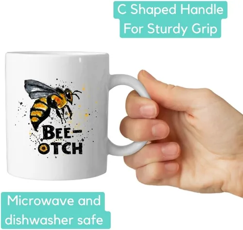 Miniatura 3 de Bee-otch Bumble Bee Funny 11oz Coffee Cup