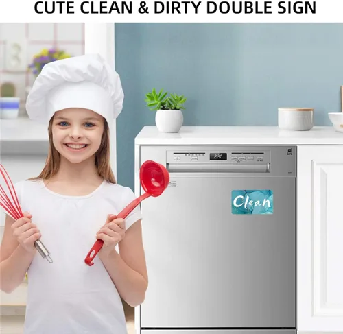 Miniatura 5 de Imán para lavavajillas Dirty Clean, imán para lavavajillas con texto en inglés "Clean Dirty" para lavavajillas y platos que dice limpio o sucio
