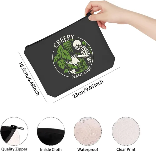Miniatura 2 de TSOTMO Regalos de inauguración de la casa para los amantes de las plantas, espeluznantes plantas, señora espeluznante, bolsa de maquillaje