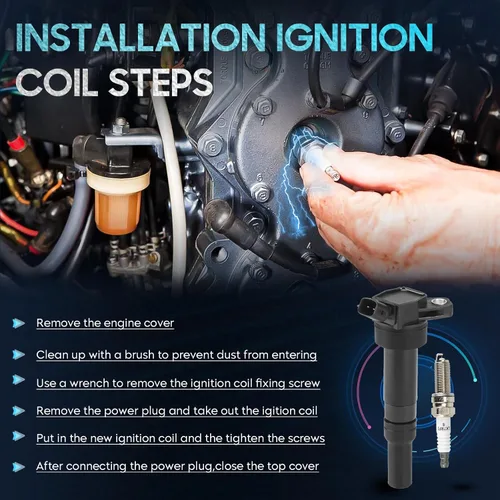 Miniatura 7 de Paquete de 4 bobinas de encendido con 4 bujías de iridio compatibles con Hyundai Elantra Coupe GT Tuscon Kia Forte Koup Soul 1.8L 2.0L, reemplazo