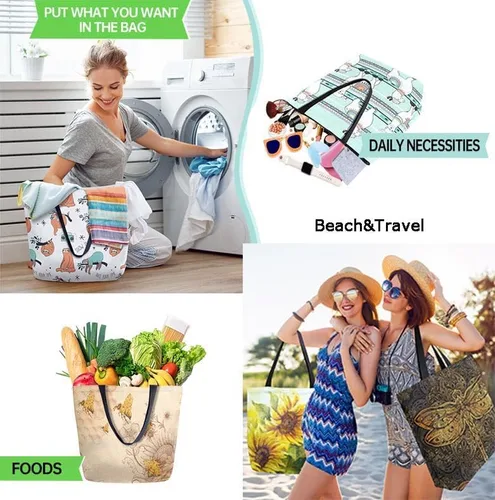 Miniatura 6 de Bolso de hombro extra grande con estampado de estilo de moda para viajes en la playa, fin de semana, gimnasio, compras de comestibles