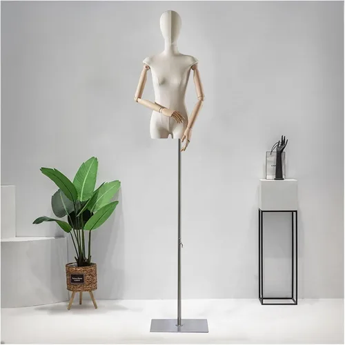 Adjustable Dress Form Mannequin for Women, 56”-80” with Head & Wooden Hands, Perfect for Clothing & Jewelry Display, Ideal for Sewing & Tailoring