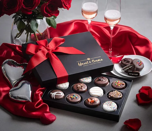 Miniatura 2 de Cesta de regalo de galletas de chocolate – Surtido de galletas gourmet, Kosher Vegano – Dulce regalo para él y ella, cumpleaños, aniversarios