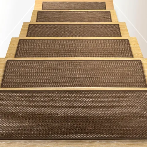 Miniatura 9 de RIOLAND Alfombras antideslizantes para escaleras de madera, para interiores, 9" x 36", tapetes de escalera para despegar y colocar, alfombras